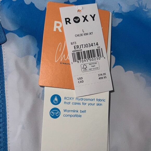ROXY NWT Chloe Kim Waterproof Snow Jacket insulated athletic sport Large - Picture 9 of 9